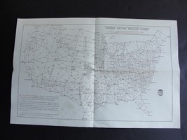 Vintage 1950’s early Original MAP OF United States / Mileage Chart with ... - £14.98 GBP