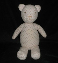 18&quot; Pottery Barn Kids Pbk White &amp; Pink Dot Teddy Bear Stuffed Animal Plush Toy - £44.80 GBP