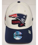 New England Patriots 39THIRTY 2022 Men&#39;s Sideline Flex Hat Cream/Navy M/... - £24.91 GBP