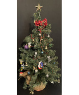 Small Decorated Christmas tree  - Vintage ornaments - 22&quot; Tall - £18.34 GBP