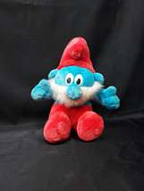 Peyo 1996 Papa Smurf 11&quot; Plush Soft Toy Stuffed Animal - 1980s Pop Culture - £11.10 GBP