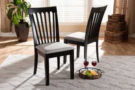 Athena Gray Fabric Upholstered and Espresso Brown 2Pc Dining Chair Set - $178.00