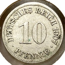 1907 A German Empire 10 Pfennig Coin - $8.90