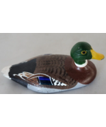 Vintage Hand Painted Solid Lead Duck Decoy Leonard Burcham Paperweight - $51.29 CAD