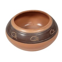 Vintage Santa Clara Pueblo Pottery Bowl with Bear Paw Design 5&quot; Shallow ... - £74.71 GBP