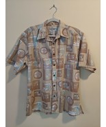 Cooke Street Hawaiian Short Sleeve Button Up Shirt Men&#39;s L Beige Tiki Bar - £18.36 GBP