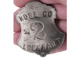 c1880&#39;s Lockhart Texas Fire Department Badge Hose Co 2 - $579.15