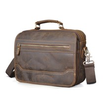 Scione Vintage Men Large Genuine Leather Shoulder Bags for Husband Men&#39;s 100% Cr - £112.39 GBP