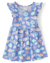 NWT The Children&#39;s Place Toddler Girls 12-18 2T 4T  Ocean Blue Shell Dress - £11.76 GBP