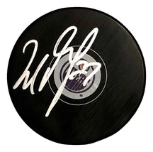 MILAN LUCIC Signed Autographed Hockey Puck EDMONTON OILERS w/COA &amp; Cube - £31.59 GBP