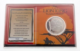 The Lion King 5th Anniversary by Disney 1 Oz. Silver Round w/ Case LE# 0... - £58.72 GBP