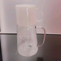 Tumble Up Bedside Water Carafe Pitcher &amp; Handled Cup Glass Pink 9.5&quot; Tal... - $18.80