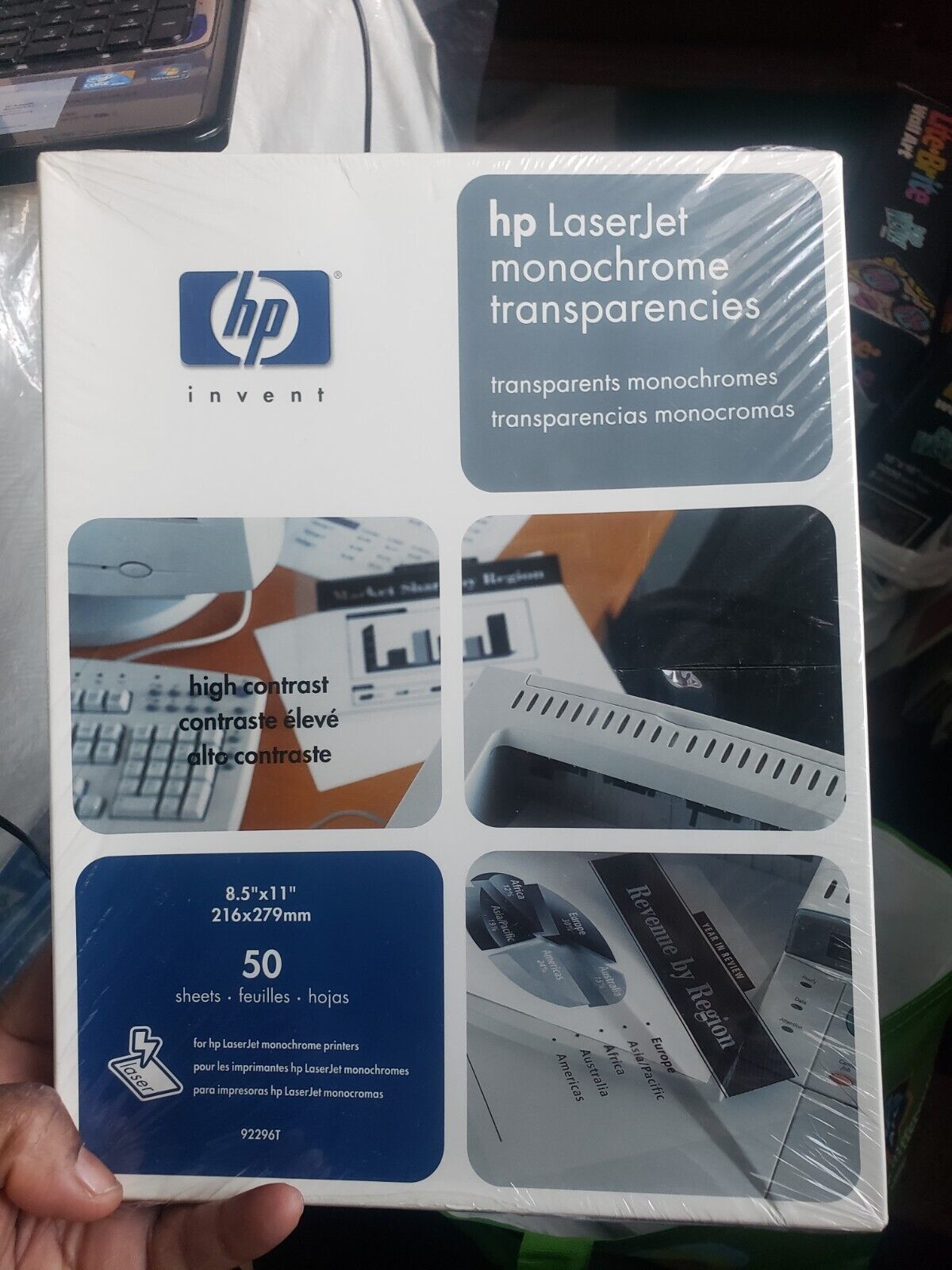 Hewlett Packard LaserJet HP MONOCHROME Transparency Film  NEW SEALED 50 Sheets - $18.69