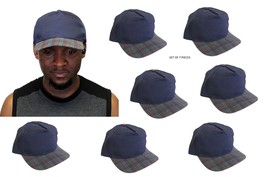 Lot of 7 Pieces Classic Design Plaid Visor Baseball Cap Hat Adjustable G... - £10.05 GBP