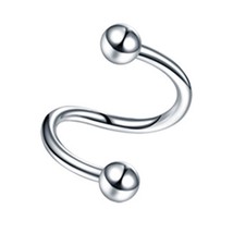 1Piece Stainless Steel Twist Lip Ring Earring 16G Labret Piercing Spiral Barbell - £9.36 GBP