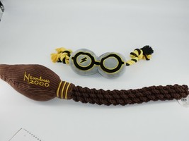NEW Harry Potter Nimbus 2000 Broomstick &amp; Lightning Glasses Squeaky Dog Toys - £32.47 GBP