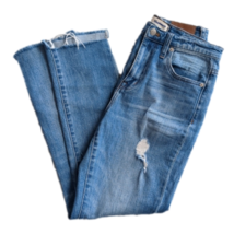 Madewell Distressed The High Rise Slim Boyfriend Raw Hem Blue Jean Size 25 - £29.90 GBP