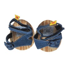 Build A Bear Workshop Blue Denim Sandals Open Toe Buckle Outfit Accessor... - $15.86