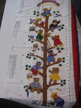 Vintage Teddy Bear Fabric Panel Growth Chart Cut Sew Cranston VIP When I Grow Up - £7.08 GBP