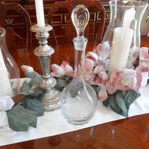 Crystal Glass Wine Decanter Etched Flower Design - £42.29 GBP