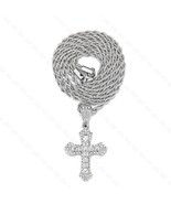 Silver Layered Real Gold Filled Icedout Cross With Chain - $379.80 MXN