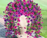 Artificial Hanging Flowers For Outdoor, 2Pcs Fake Plants Long Vine, Purple - $34.94