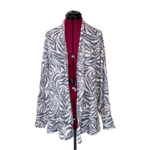 SOCIALITE Cardigan Multicolor Women Fleece Size 1X Zebra Print Open Front - $27.72