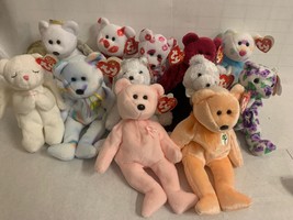 Ty Beanie Babies Lot of 12 love and caring Bears, all with tags - £51.43 GBP