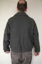 Vintage Mens Catalina Varsity Heather Gray 100% WOOL Cafe Racer Jacket U... - $19.99