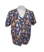 Comfy Cottons Vintage Medical Scrub Shirt Dog Breed print XL unisex dist... - £19.45 GBP