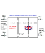 2 x 2.5m Rails Roof Bracket Hooks Complete Solar Panel Mounting Roof fit... - €102,82 EUR