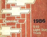 1986 Chevy Chevrolet S10 S-10 Camion Servizio Shop Riparazione Officina ... - $24.93