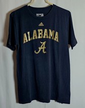 Alabama Crimson Tide T Shirt Adidas Mens Size Medium Black with Gold Bama - $10.76