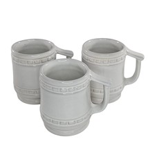 Frankoma Barrel Coffee Mug Set of 3 White Sand C10 - £23.69 GBP