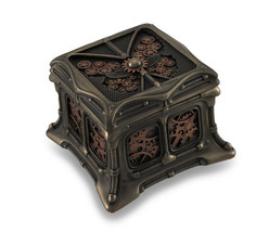 Scratch &amp; Dent Steampunk Butterfly Bronze Finish Trinket Box Stash Box - £19.77 GBP