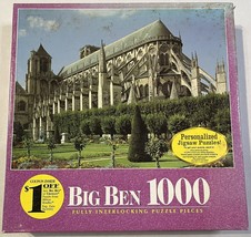 Hasbro 1999 Big Ben Jigsaw Puzzle St Etienne Cathedral NEW UNOPENED 1000 Piece - $9.99
