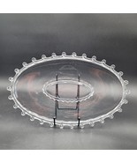 Large Vintage Heisey LARIAT Clear Glass Oval Sandwich/Torte Platter 1940&#39;s - $40.60 CAD