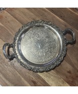 Vintage ONEIDA Du Maurier Silverplate 15&quot; Round Tray W Handles Made USA ... - $33.13 CAD