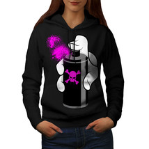 Wellcoda Deadly Graffiti Fashion Womens Hoodie, Pink Casual Hooded Sweatshirt - £28.59 GBP