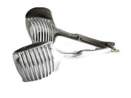 Aluminum 7&quot; Tongs Tomato Onion Egg Holder Slicing Guide Grabber Taiwan M... - $230.68 MXN
