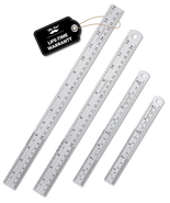 Steel Rulers, 6, 8, 12, 14 Inch Metal Rulers, Pack of 4 - €8,83 EUR