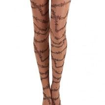 Barbed wire patterned printed Tights Size 8 - 14 UK - Vintage Sixties 60&#39;s 70&#39;s  - £6.87 GBP