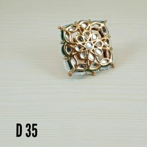 Kundan Bridal jewelry Rings Set Poojavi Online Sell beads Fashion Adjustable 599 - $25.42
