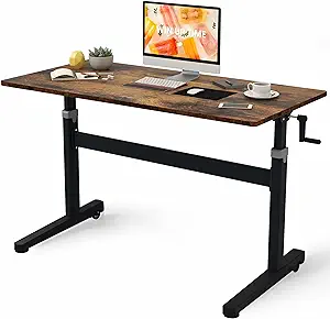 Manual Standing Desk Adjustable Height- Crank Mobile Standing Desk 48 X ... - $240.99