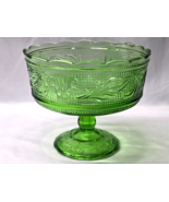 Vintage E.O. BRODY 2701 Green Glass 7&quot; Compote Candy Dish Footed Bowl - ... - $24.41 CAD