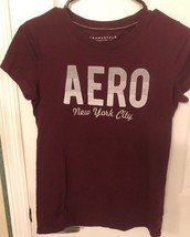Aeropostale Aero New York City Burgundy W Grey Juniors Sz M T Shirt - £11.07 GBP