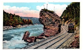 Giant Rock and Trolley Line Through Gorge Niagara Falls Train Postcard - $7.39