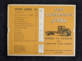 1935 White Motor Co. Model 712 Truck Chassis Unit Comparison Chart - £37.70 GBP