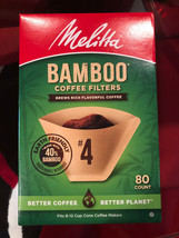MELITTA #4 CONE COFFEE FILTERS UNBLEACHED NATURAL BROWN 80CT - £10.17 GBP
