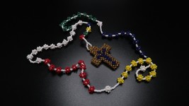 Handmade Colorful Bead Rosary - £7.88 GBP